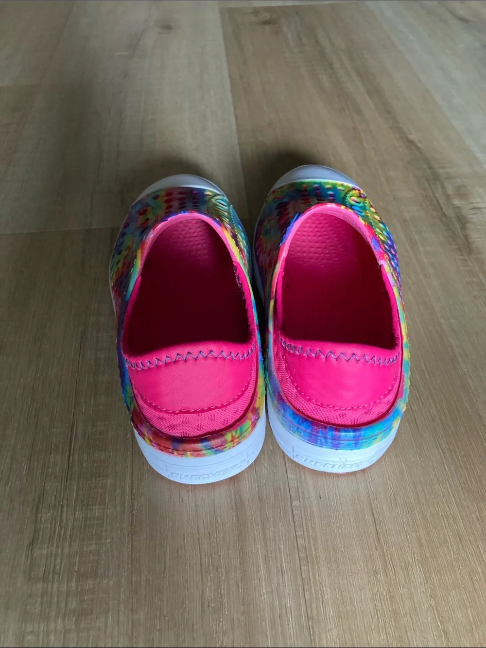 Sketchers Foamies Rainbow Tie Dye kids Shoes